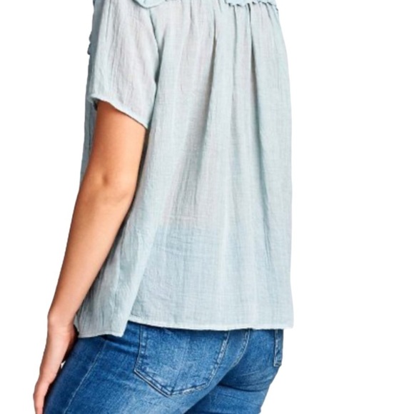 Renee C. Women’s Short Sleeve Teal Tunic Blouse Size Large NWOT - Picture 7 of 7